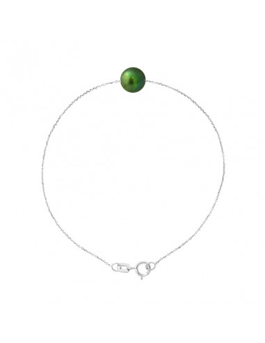 Bracelet Chaîne Perle de Culture Ronde 7 mm en Argent 925 - 6 Coloris - ROMY