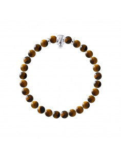 Bracelet Tête de Mort et Oeil de Tigre Véritable - Argent 925 - SKULLY