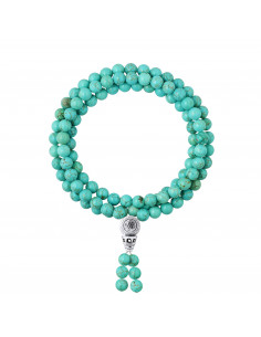 Bracelet Tibétain Triple Rang en Turquoise Véritable - Fermoir Argent 925 - OYA