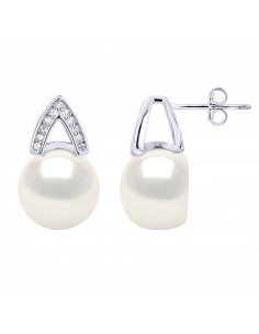 Boucles d'Oreilles en Argent 925 Millièmes & Perles de Culture d'Eau Douce-Manufacture Royale des Perles du Pacifique