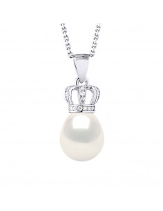 Collier Emblématique en Argent 925, Oxydes de Zirconium et Perle de Culture - IVORRA