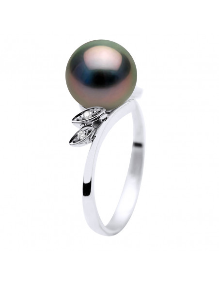 Bague Joaillerie en Or, Diamants et Perle de Tahiti - MAVEANA