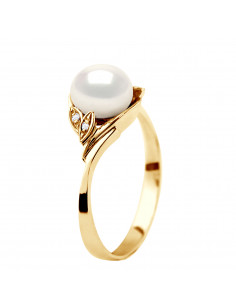 Bague Joaillerie en Or, Diamants et Perle de Culture 7 mm - MIA