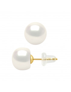 Pendientes de oro y cuentas de cultivo de 8 mm - 2 colores - Minela