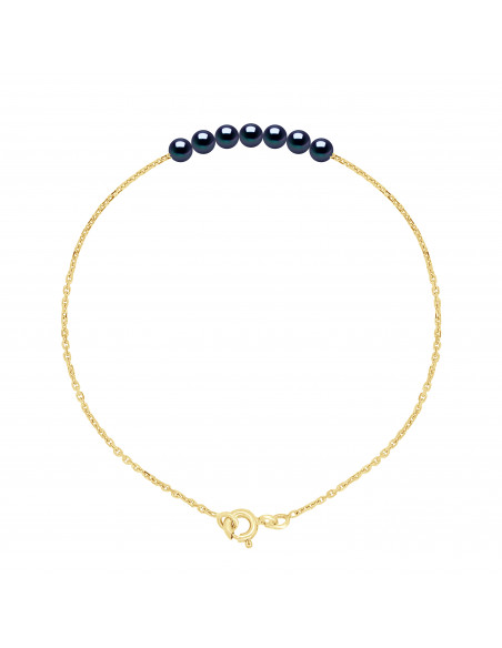 Bracelet Chaîne et en Or avec 7 Perles Rondes - 4 Coloris - MINA