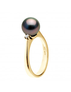Oro, Diamantes y Pearl Tahitian Ronda 8-9 mm - ODAE