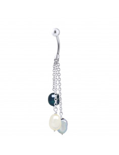 Piercing Breloques 3 Perles Baroques - Plusieurs Coloris Disponibles - Argent 925 - ALEXANDRA