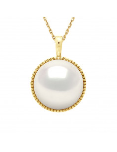 Pendentif en Or Jaune ou Or Blanc et Perle de Culture 10 mm - DEBORAH