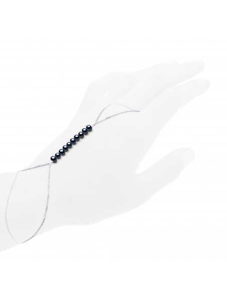 Bracelet-Bague Perles de Culture 4 mm en Argent 925 - ZOE