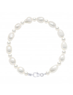 Baroque beaded bracelet 6-4 mm - 2 colors available - Silver 925 - Morgane