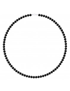 Collier en Agate Noire Matte - Argent 925 - MAKULA