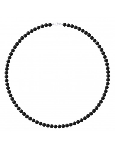 Collier en Agate Noire Matte - Argent 925 - MAKULA