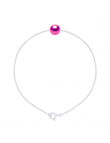 Bracelet Chaîne Perle de Culture Ronde 7 mm en Argent 925 - 6 Coloris - ROMY