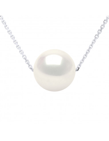 Collier Chaine Perle de Culture Ronde 8 mm en Argent 925 - 5 Coloris - ROMY