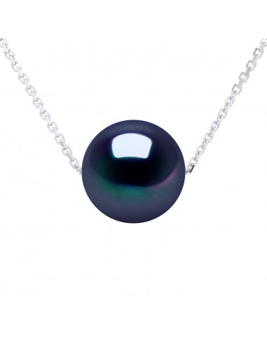 Collier Chaine Perle de Culture Ronde 8 mm en Argent 925 - 5 Coloris - ROMY