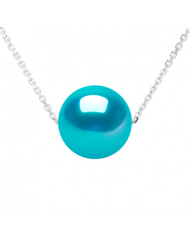 Collier Chaine Perle de Culture Ronde 8 mm en Argent 925 - 5 Coloris - ROMY