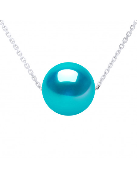 Collier Chaine Perle de Culture Ronde 8 mm en Argent 925 - 5 Coloris - ROMY