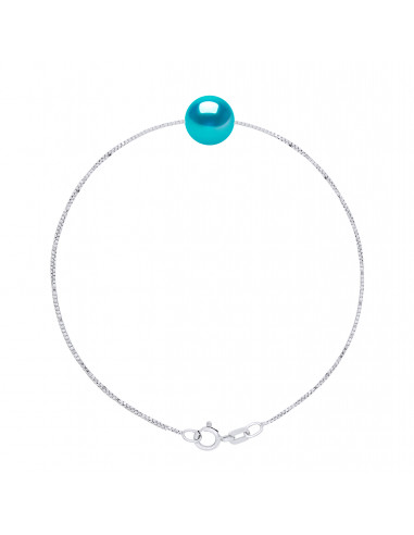 Bracelet Chaîne Vénitienne Argent Massif et Véritable Perle Chocolat