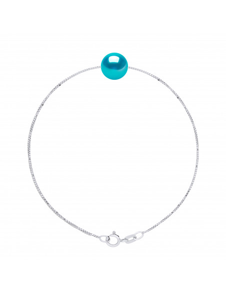 Bracelet Chaîne Vénitienne Argent Massif et Véritable Perle Chocolat
